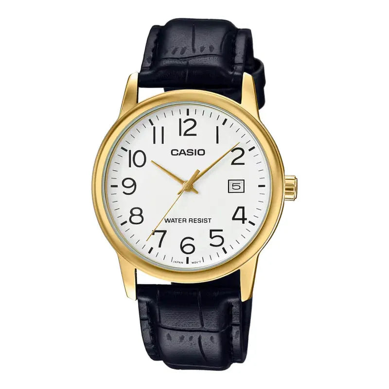 Reloj Casio MTP-V002GL-7B2 Hombre Cuero Negro | CAS-185