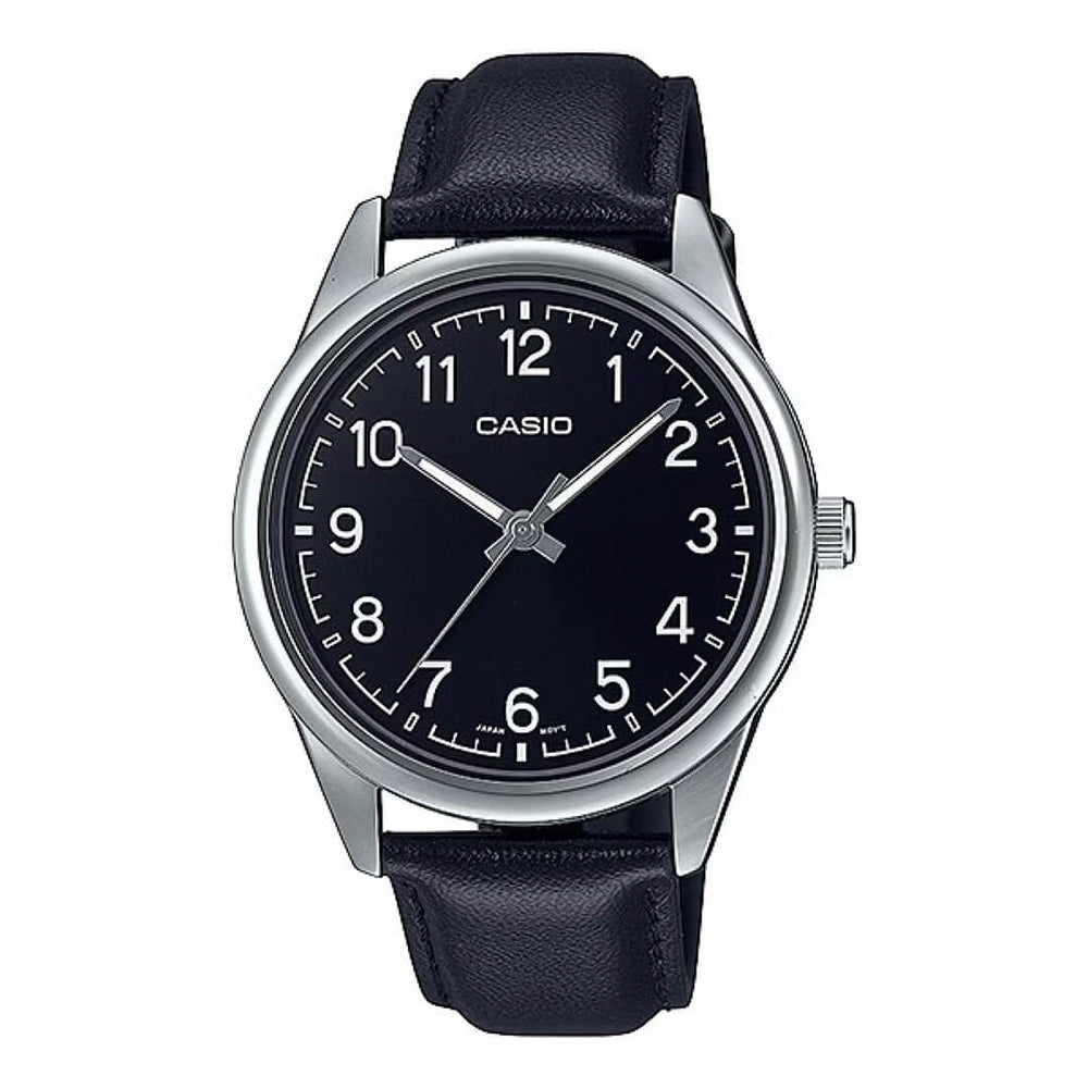Reloj Casio MTP-V005L-1B4 plateado con esfera negra para hombre