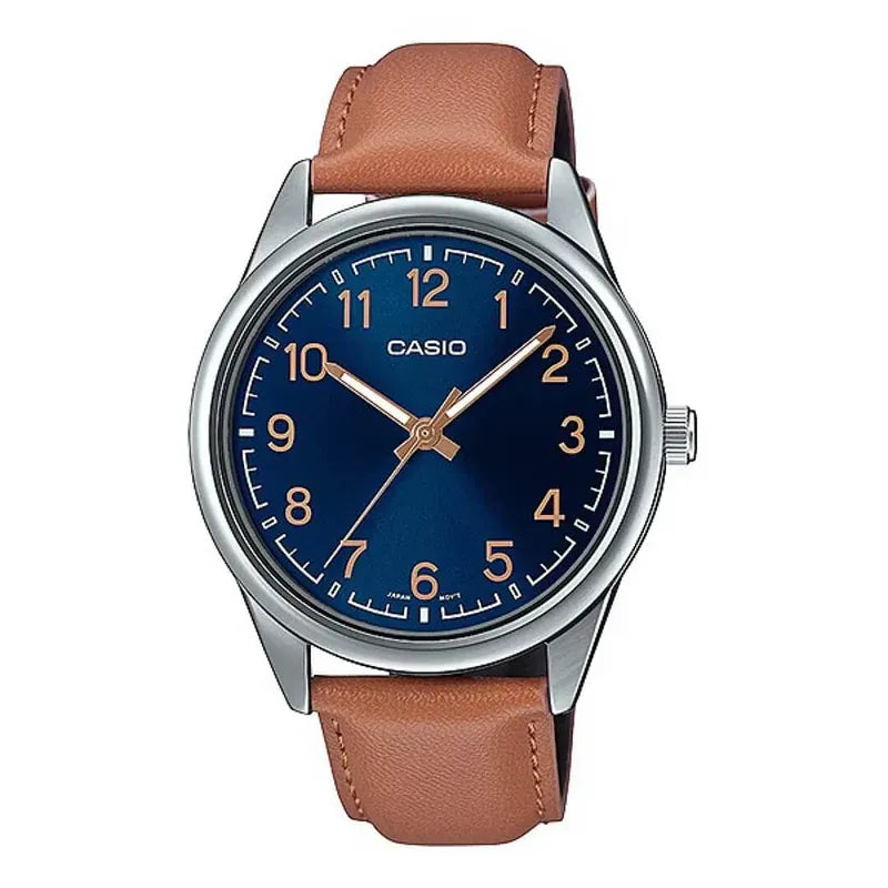 Reloj Casio MTP-V005L-2B4 Hombre Cuero Marrón | CAS-182