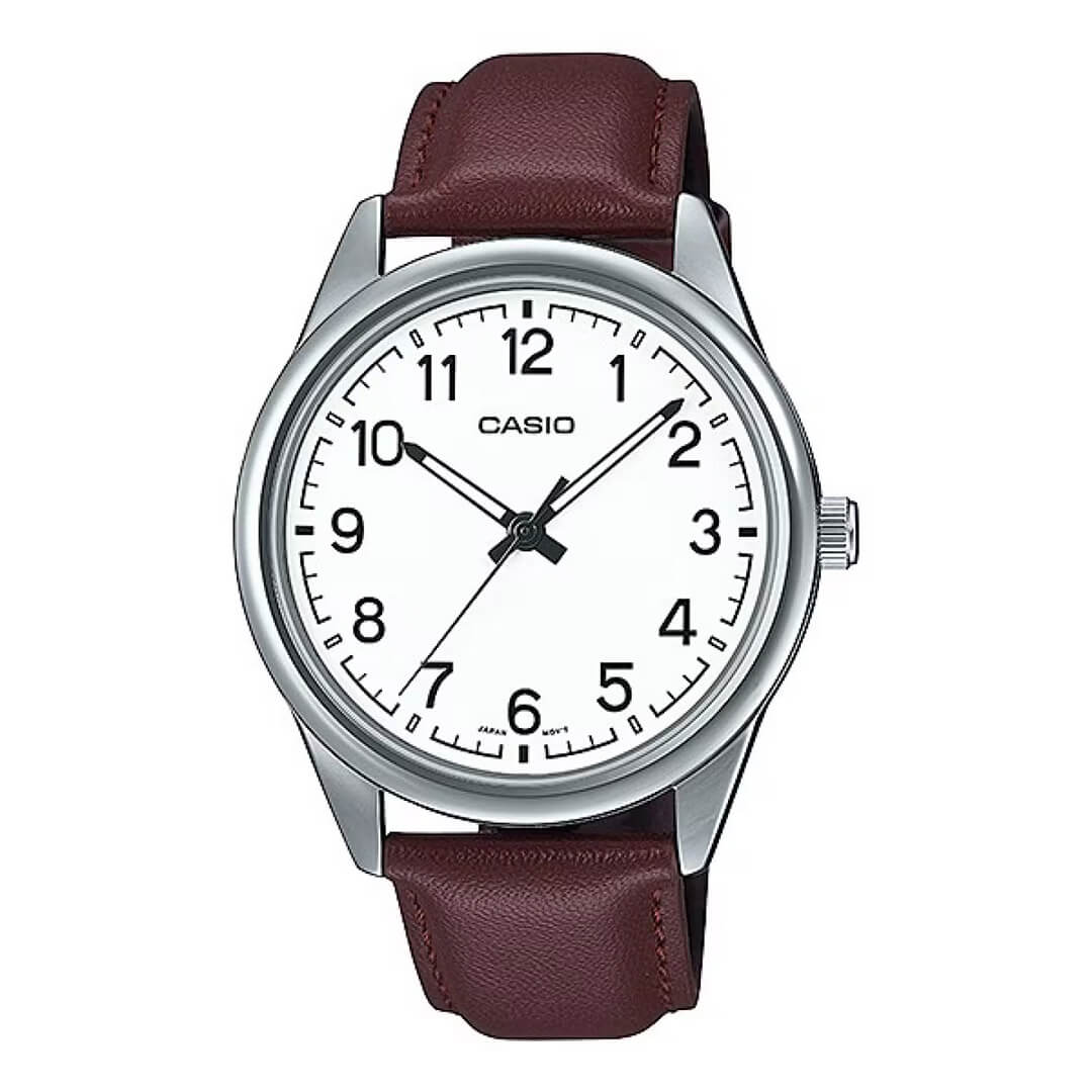 Reloj Casio MTP-V005L-7B4 plateado con esfera blanca para hombre