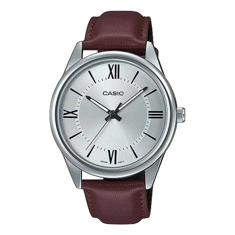 Reloj Casio MTP-V005L-7B5 Hombre Cuero Marrón | CAS-136