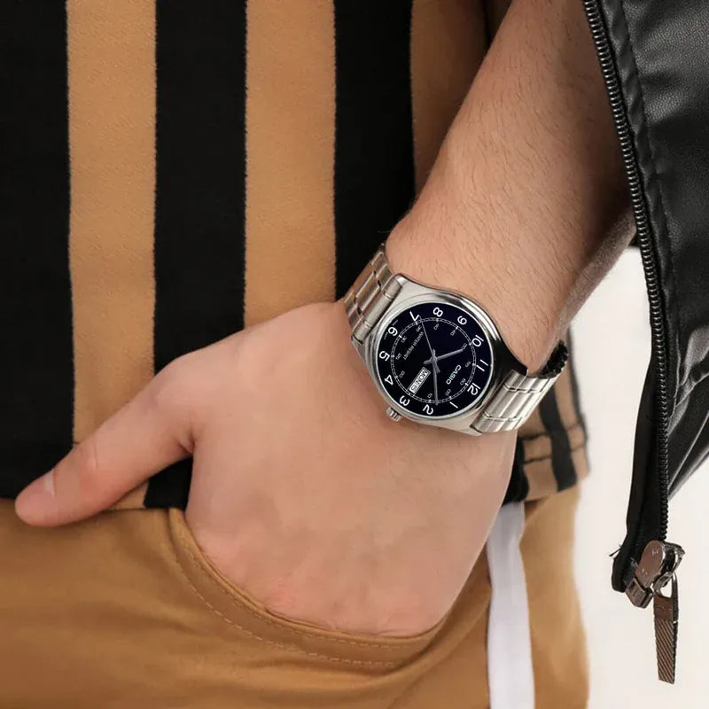 Reloj Casio MTP-V006D-1B2 Hombre Acero Plateado | CAS-190