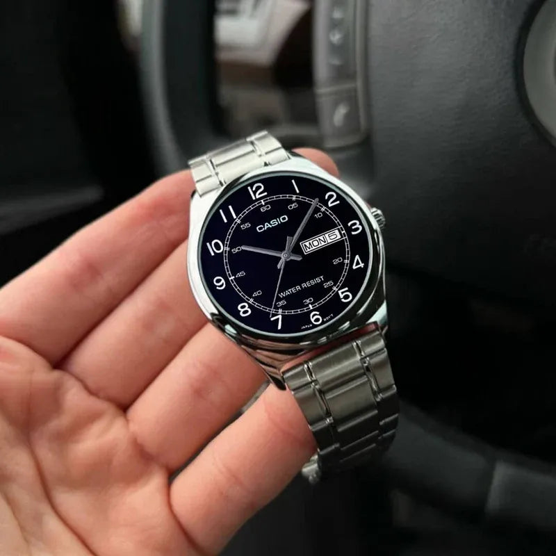 Reloj Casio MTP-V006D-1B2 Hombre Acero Plateado | CAS-190