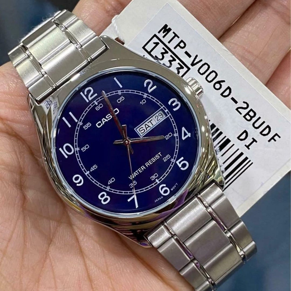 Reloj Casio MTP-V006D-2B Hombre Acero Azul | CAS-294