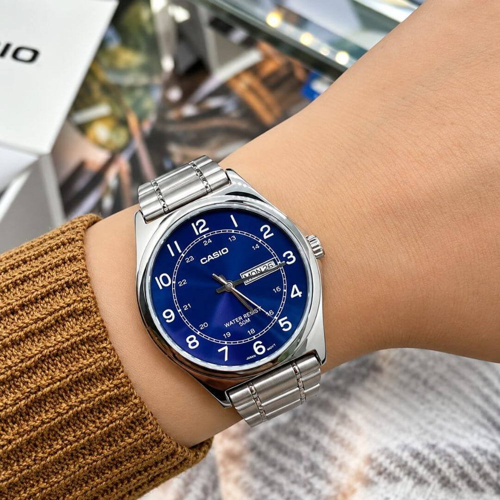 Reloj Casio MTP-V006D-2B Hombre Acero Azul | CAS-294