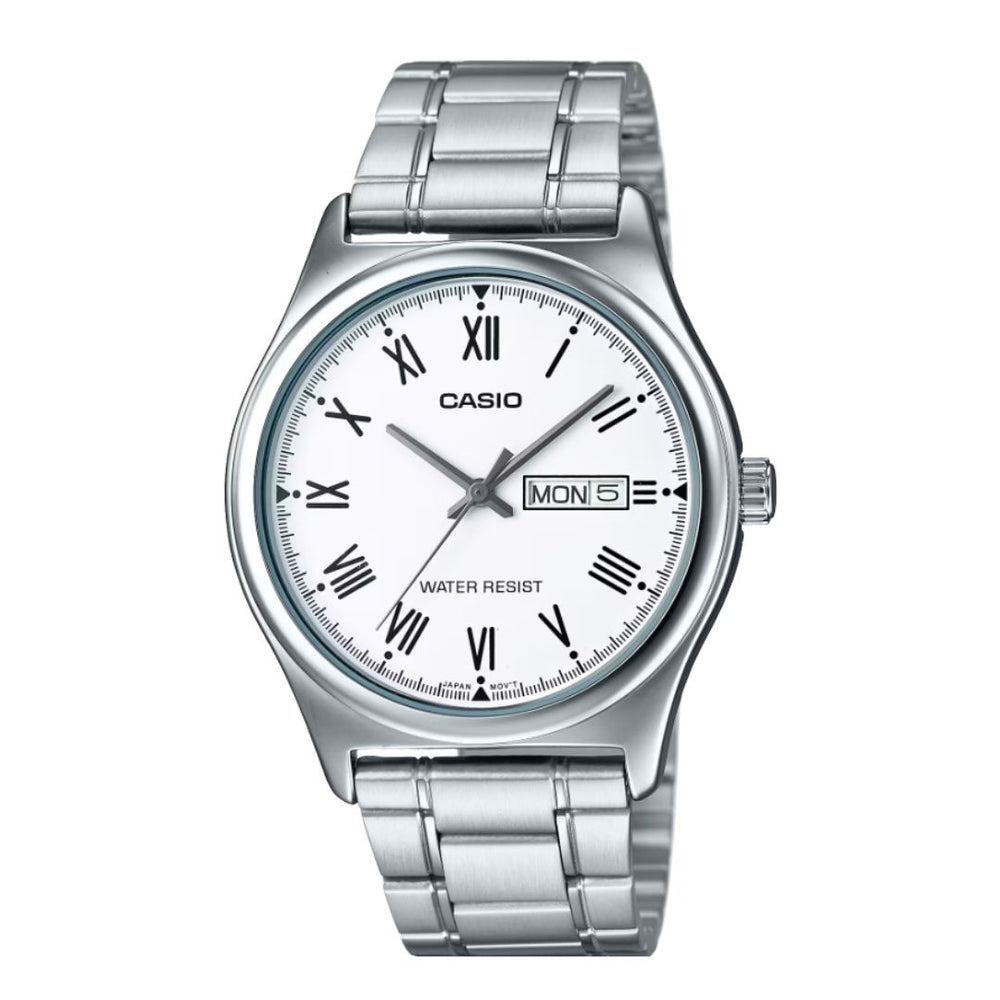 Reloj Casio MTP-V006D-7B Hombre Acero Blanco | CAS-295