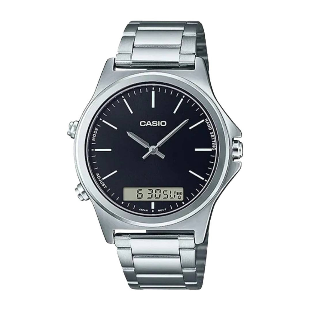 Reloj Casio MTP-VC01D-1E Hombre Plateado Negro | CAS-277