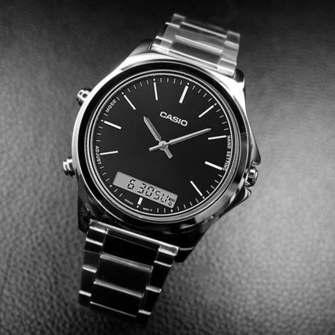 Reloj Casio MTP-VC01D-1E Hombre Plateado Negro | CAS-277
