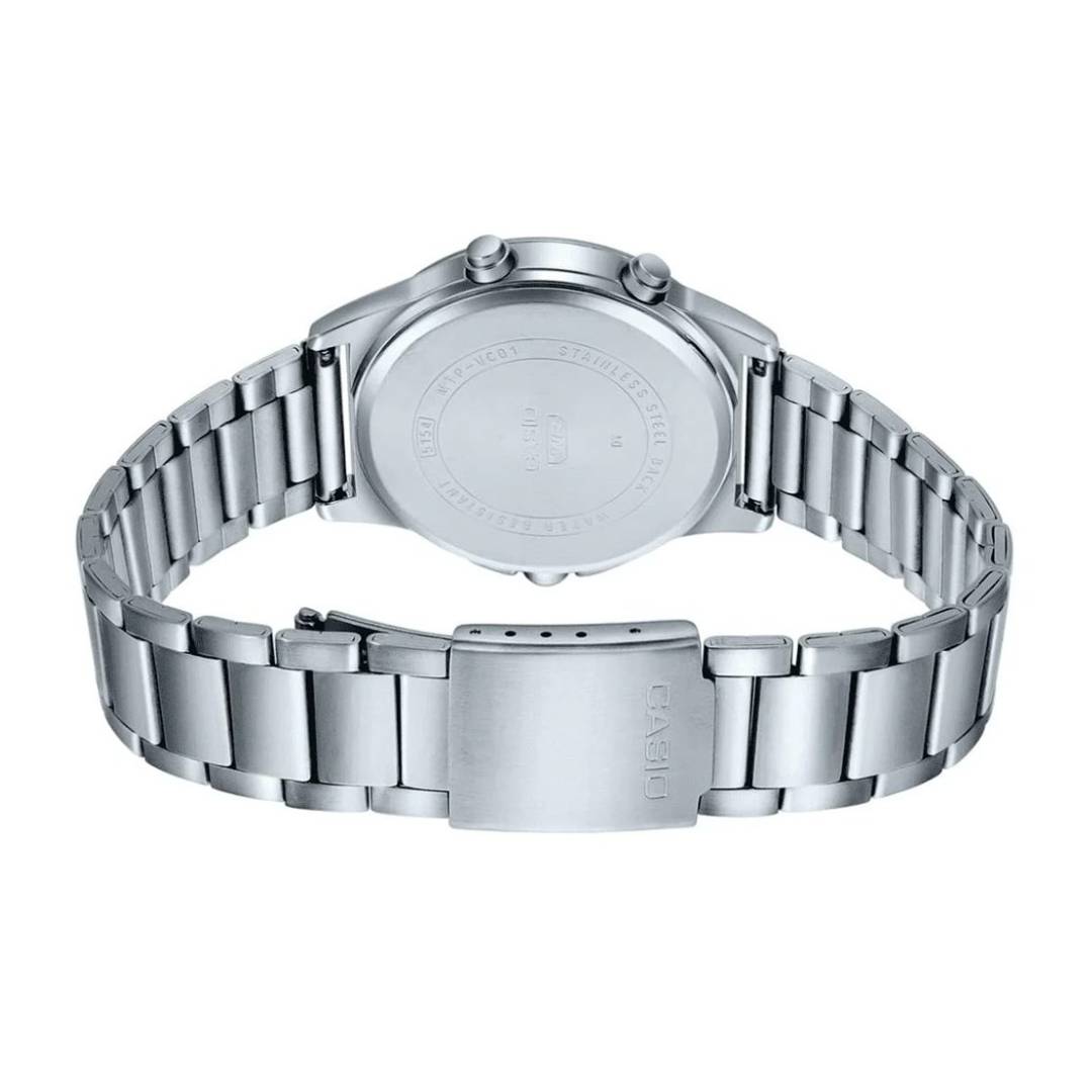 Reloj Casio MTP-VC01D-1E Hombre Plateado Negro | CAS-277