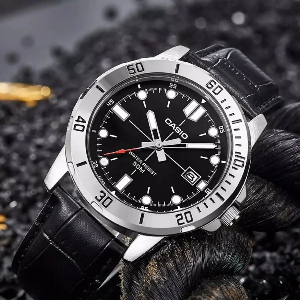 Reloj Casio MTP-VD01L-1EV Hombre Cuero Negro | CAS-298