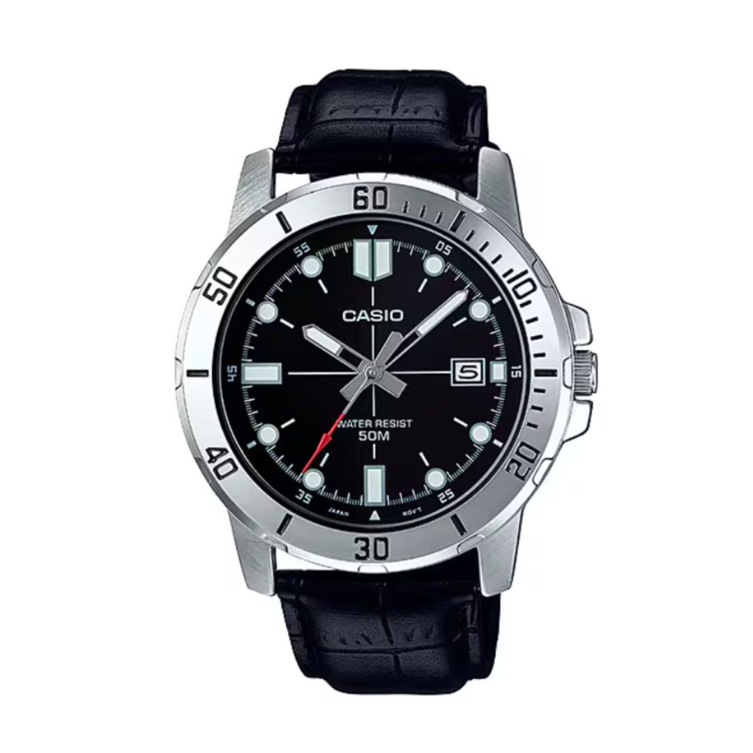 Reloj Casio MTP-VD01L-1EV Hombre Cuero Negro | CAS-298