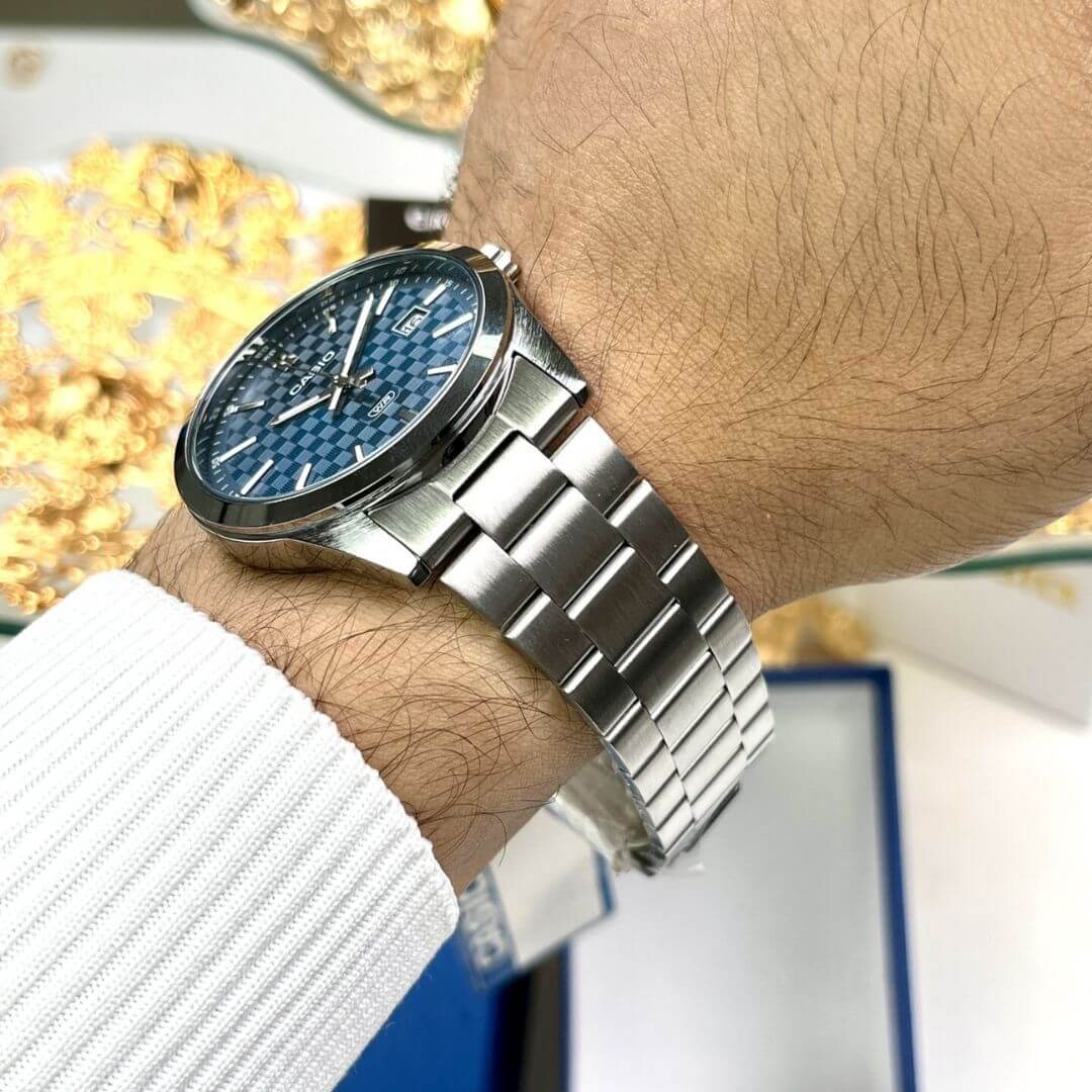 Reloj Casio MTP-VD03D-2A2 Hombre Plateado Azul | CAS-286