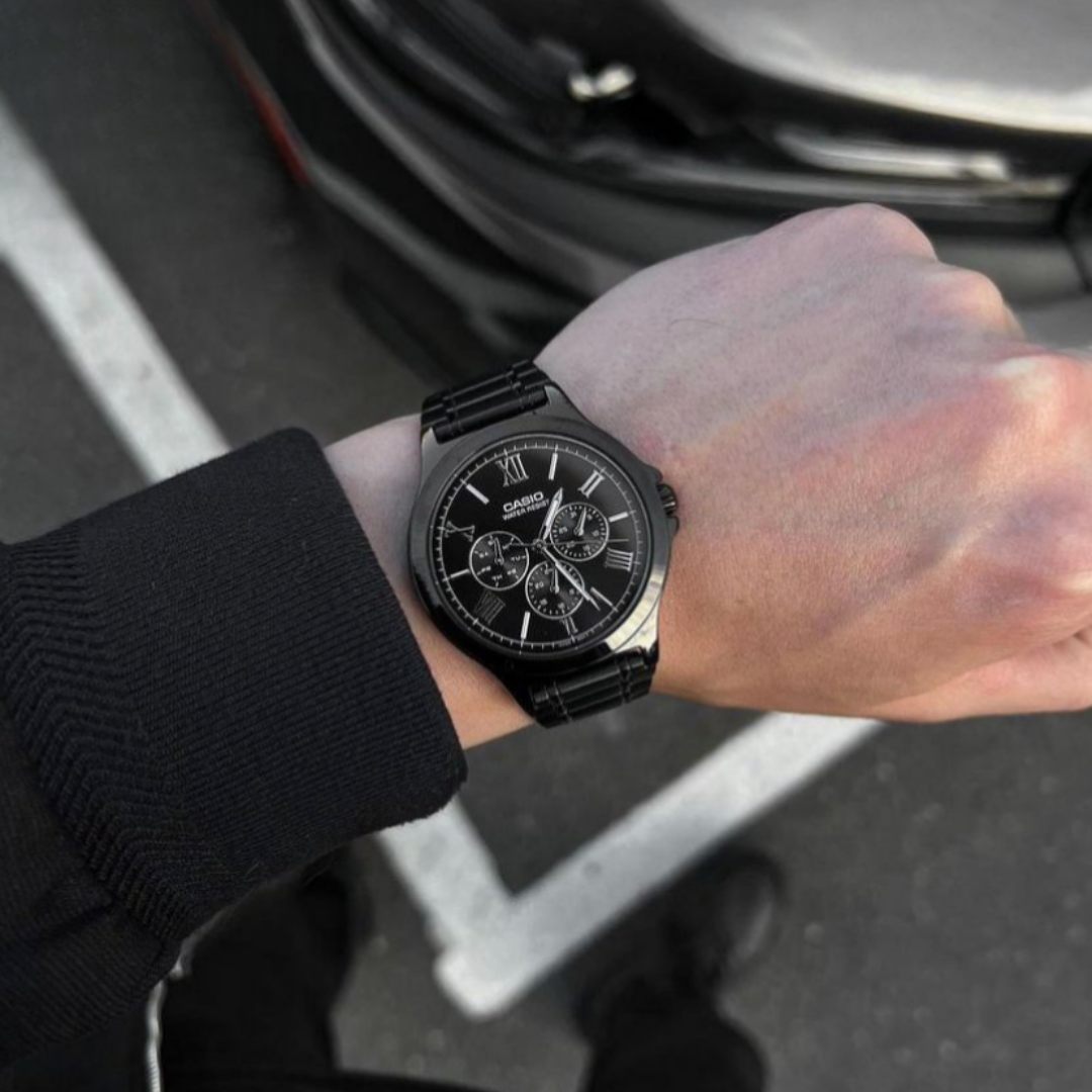 Reloj Casio MTP-V300B-1A Hombre Acero Negro | CAS-293