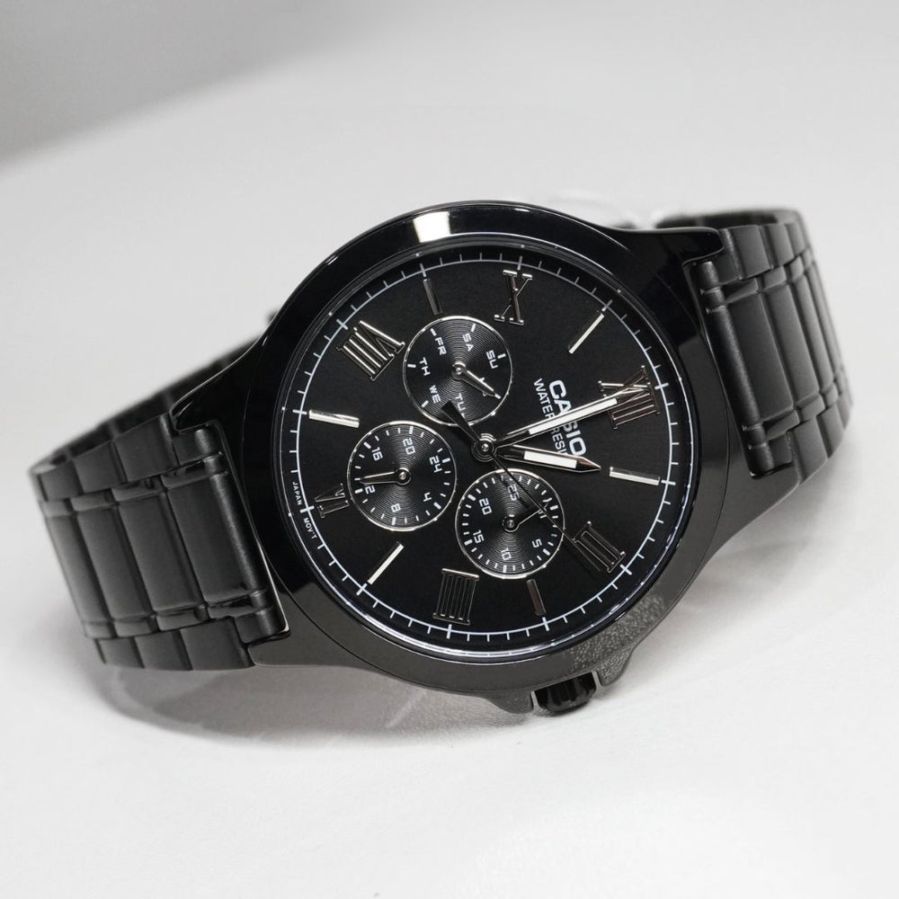Reloj Casio MTP-V300B-1A Hombre Acero Negro | CAS-293