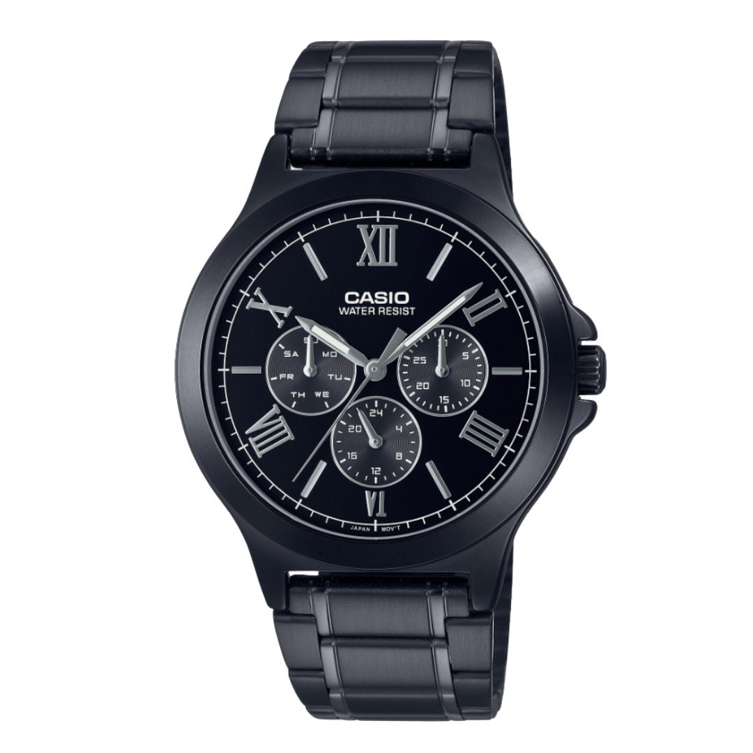 Reloj Casio MTP-V300B-1A Hombre Acero Negro | CAS-293