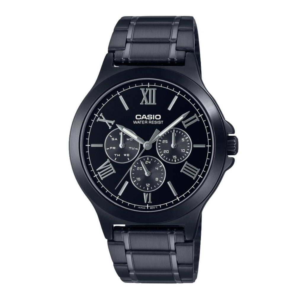 Reloj Casio MTP-V300B-1A Hombre Acero Negro | CAS-293