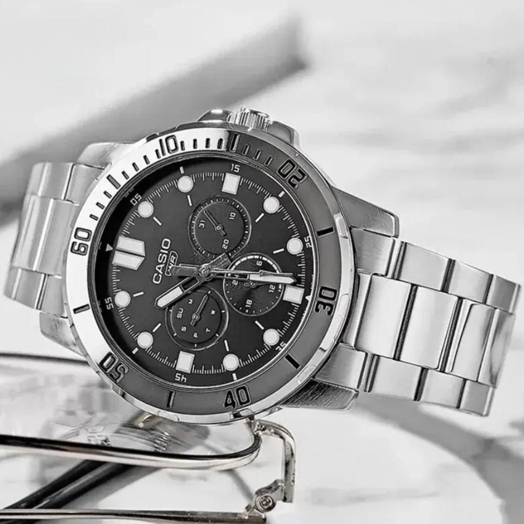 Reloj Casio MTP-VD300D-1E Hombre Acero Negro | CAS-292