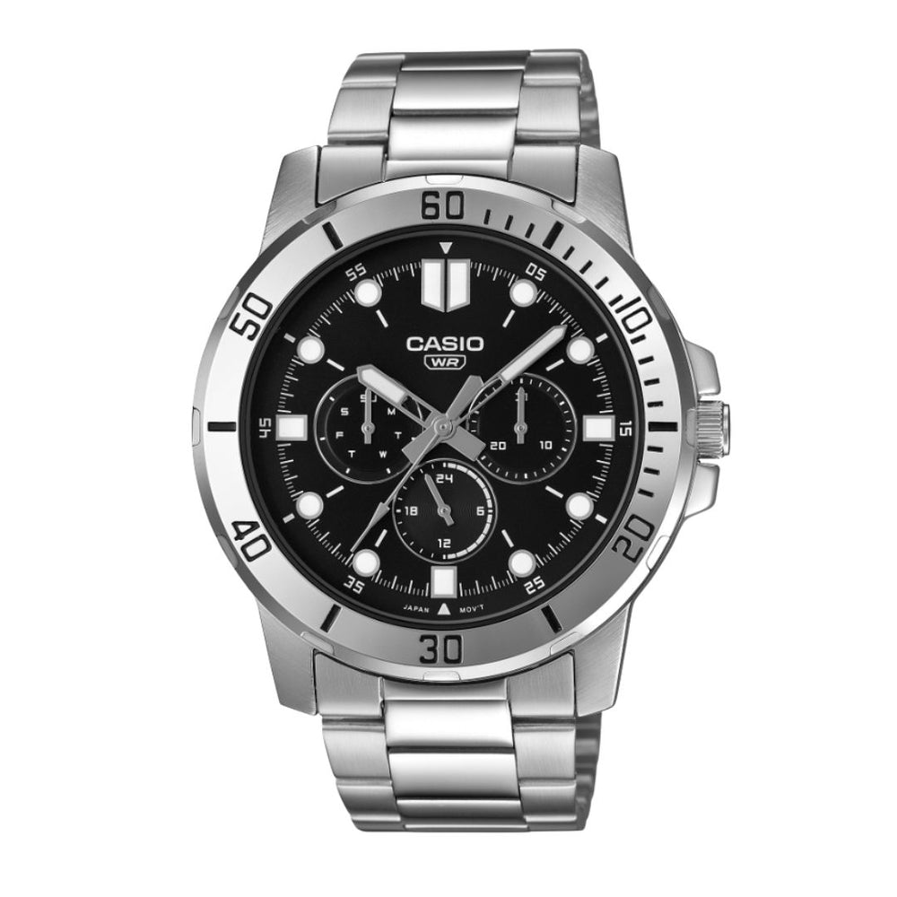 Reloj Casio MTP-VD300D-1E Hombre Acero Negro | CAS-292
