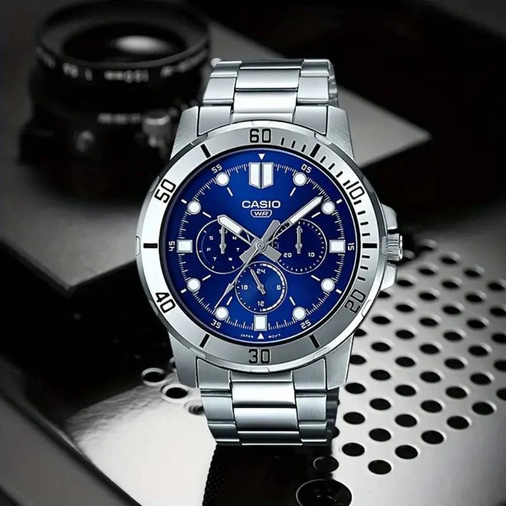 Reloj Casio MTP-VD300D-2E Hombre Acero Azul | CAS-291