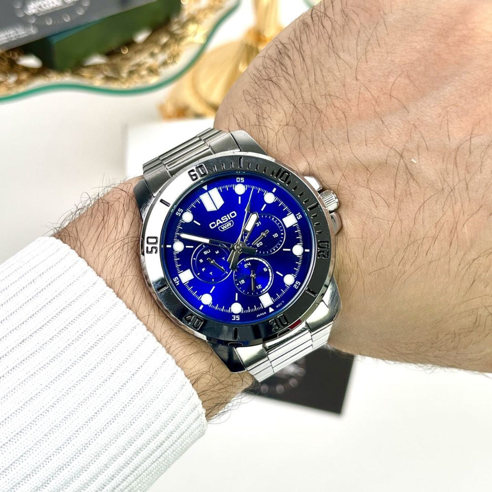 Reloj Casio MTP-VD300D-2E Hombre Acero Azul | CAS-291