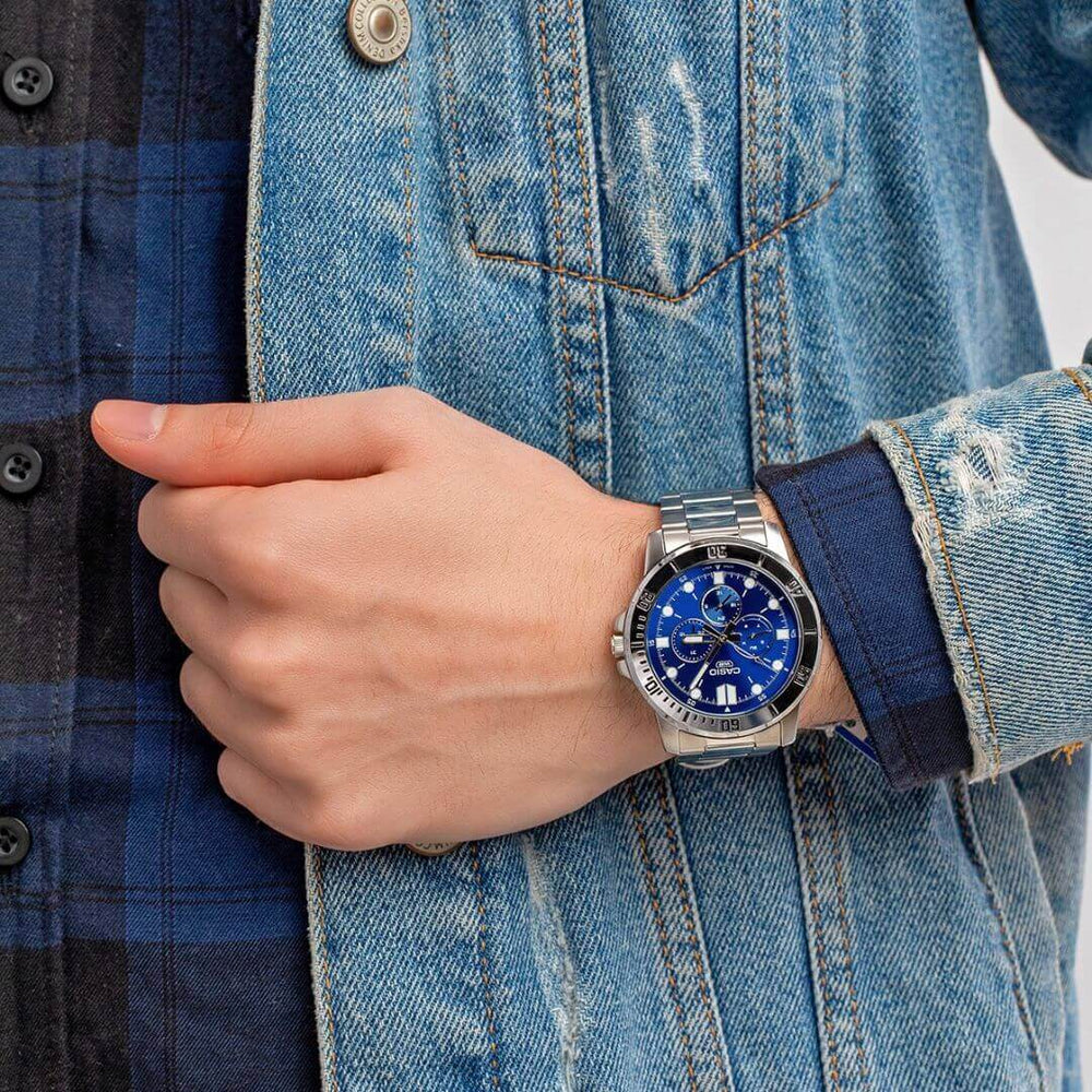 Reloj Casio MTP-VD300D-2E Hombre Acero Azul | CAS-291