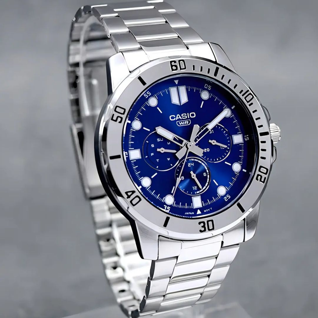 Reloj Casio MTP-VD300D-2E Hombre Acero Azul | CAS-291