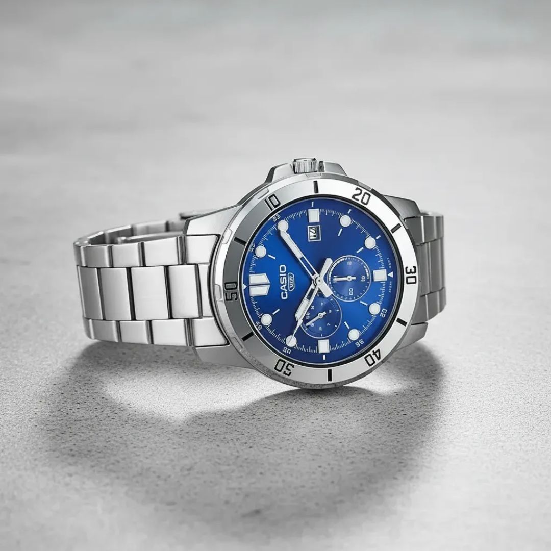 Reloj Casio MTP-VD300D-2E Hombre Acero Azul | CAS-291