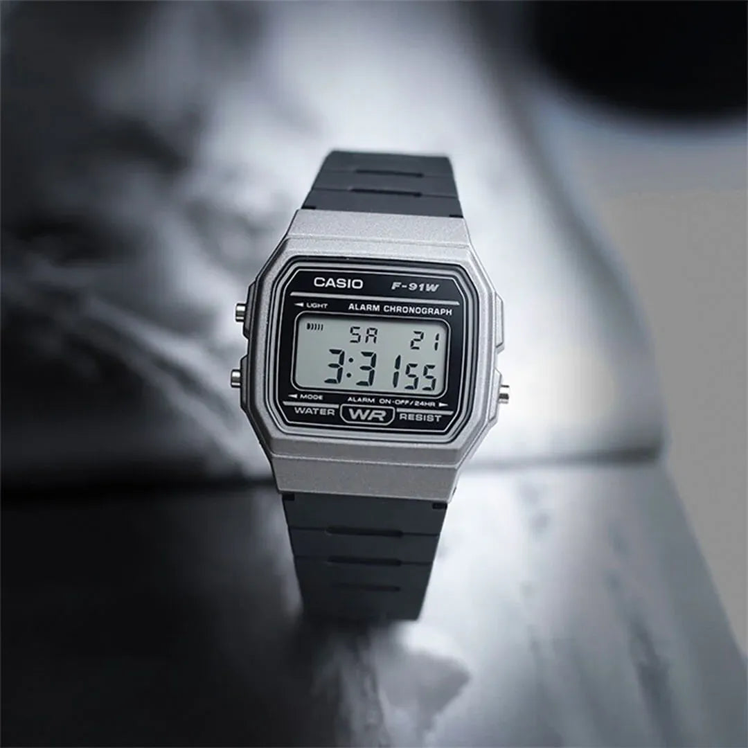 Reloj Casio Retro F-91WM-1BD Hombre Resina Negro | CAS-125