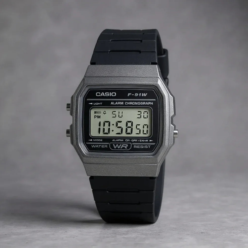 Reloj Casio Retro F-91WM-1BD Hombre Resina Negro | CAS-125