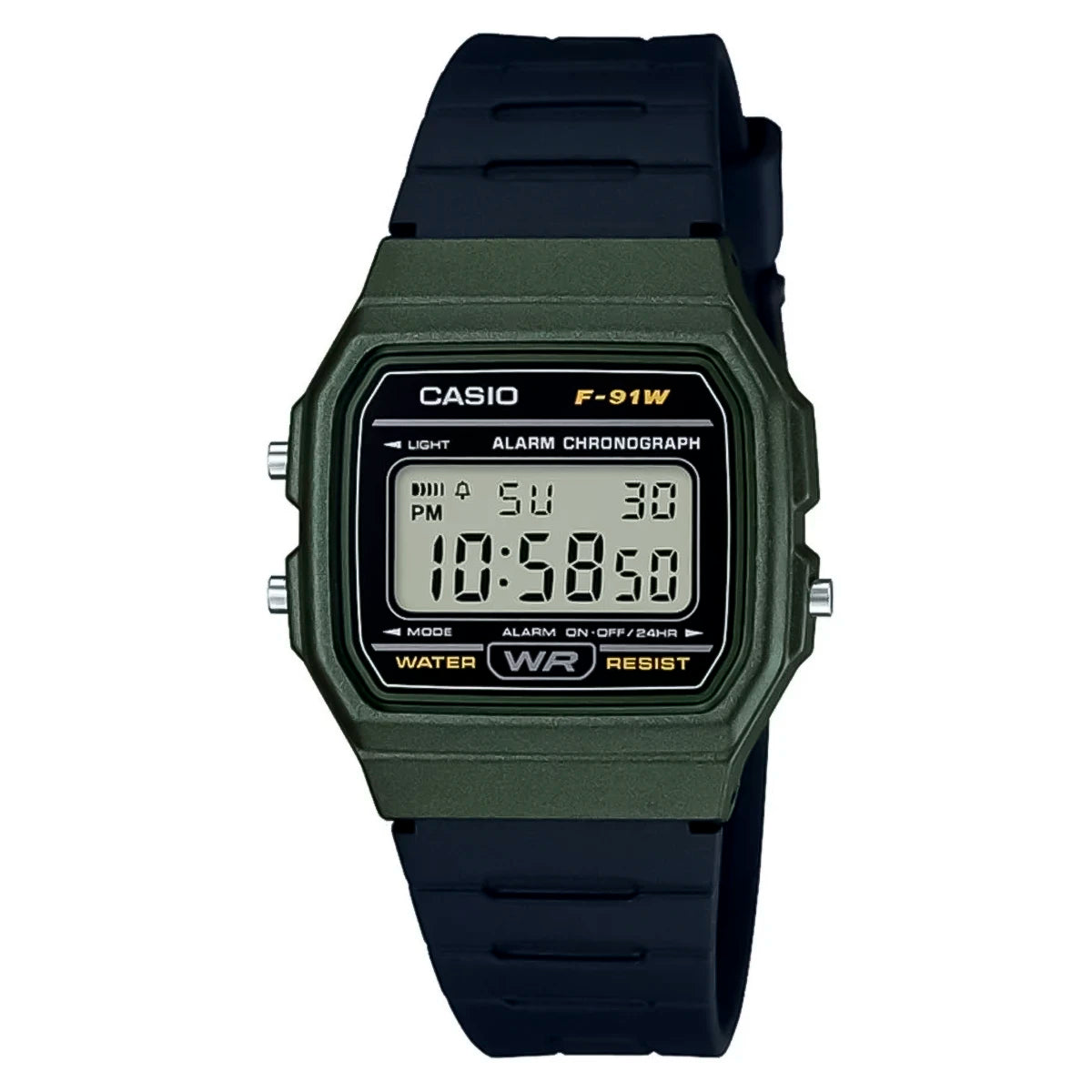 Reloj Casio Retro F-91WM-3A para hombre con correa de resina negra