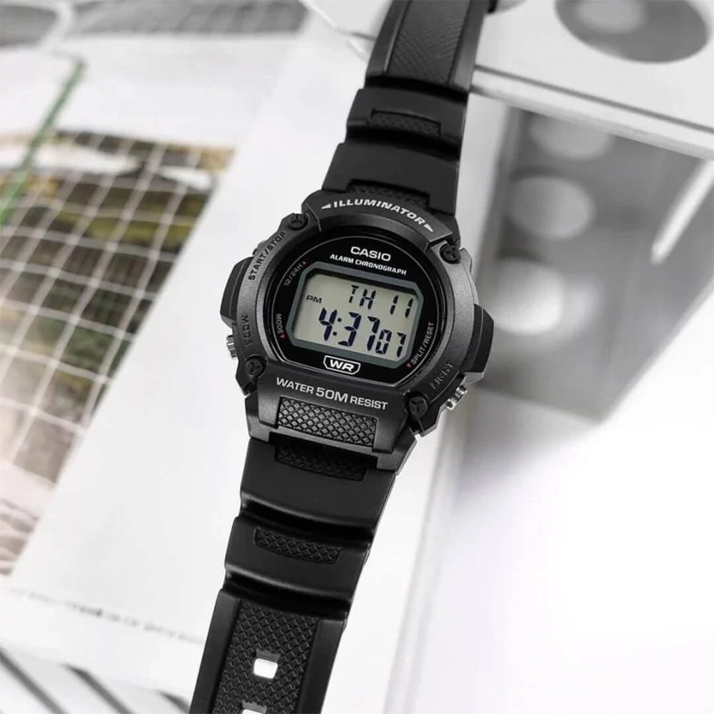 Reloj Casio W-219H-1A Hombre Resina Negro | CAS-169