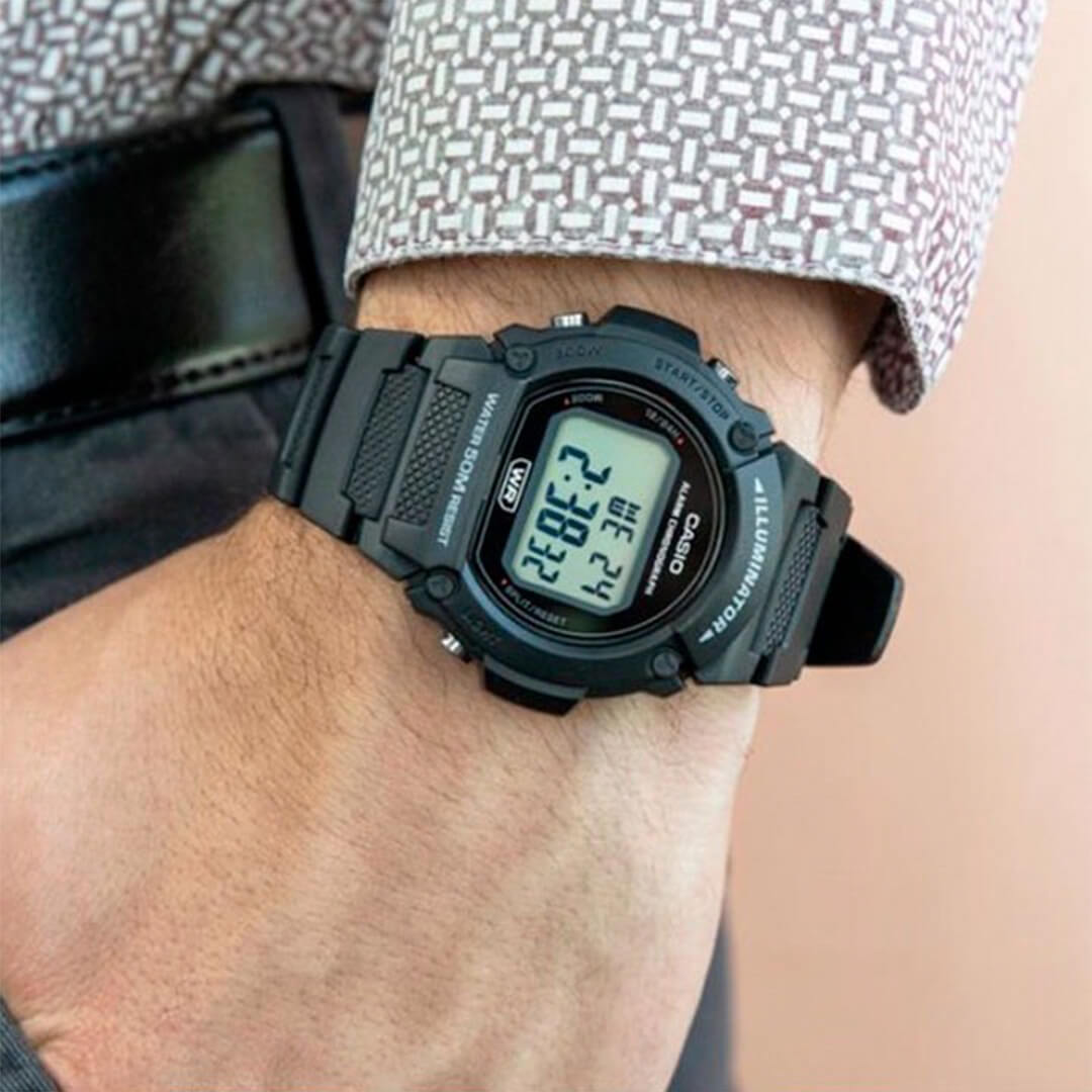 Reloj Casio W-219H-1A Hombre Resina Negro | CAS-169