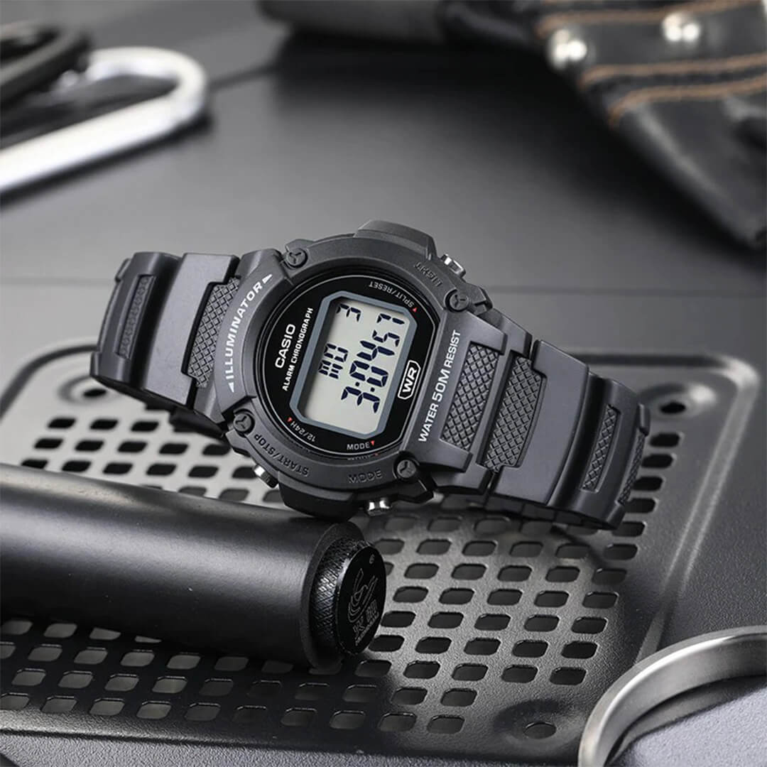Reloj Casio W-219H-1A Hombre Resina Negro | CAS-169