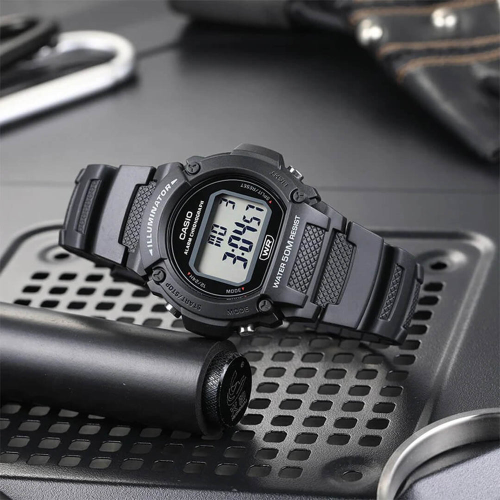 Reloj Casio W-219H-1A Hombre Resina Negro | CAS-169