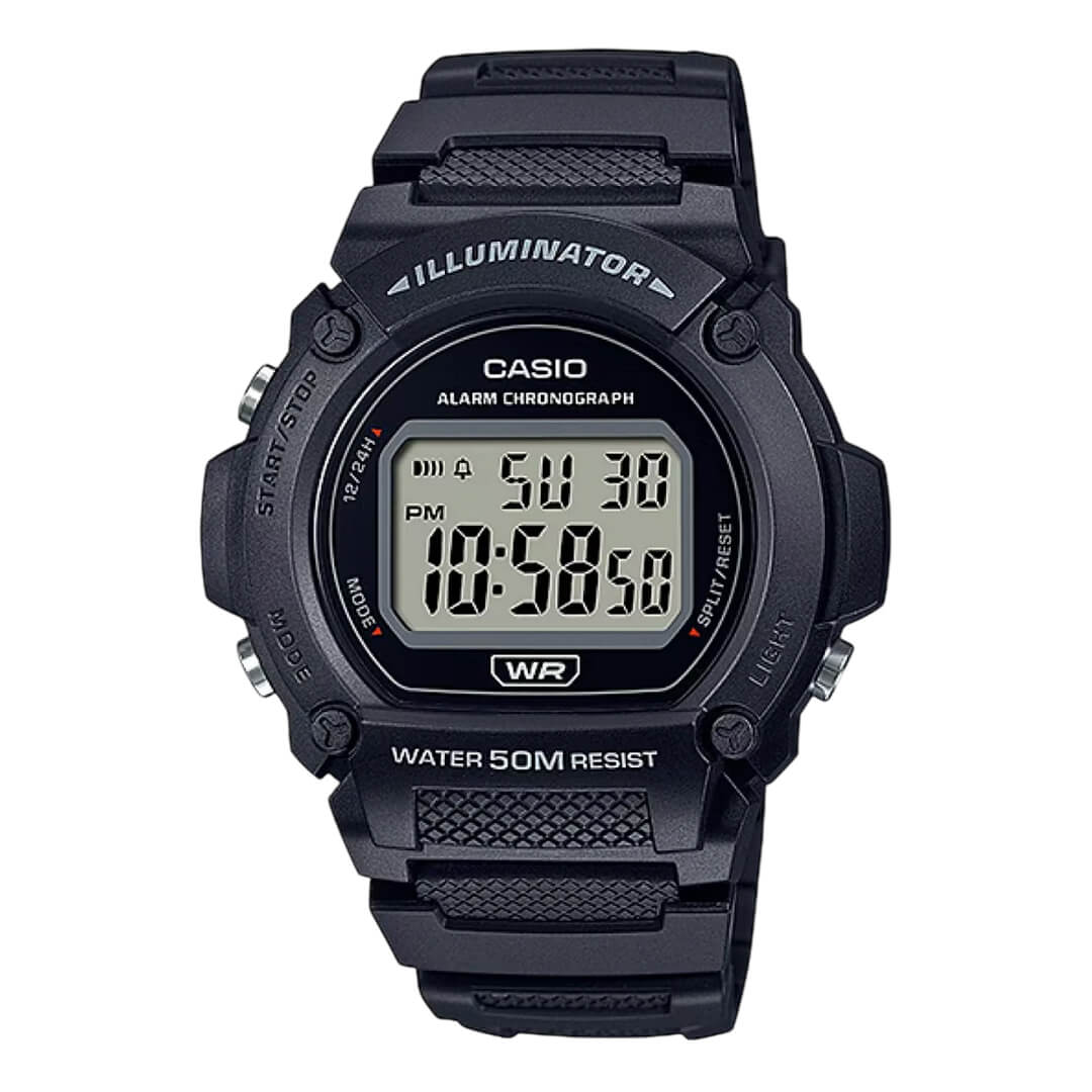 Reloj Casio W-219H-1A Hombre Resina Negro | CAS-169