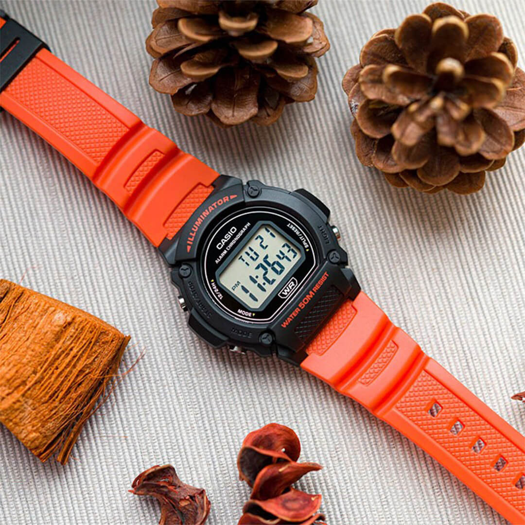 Reloj deportivo Casio W-219H-4A resistente al agua