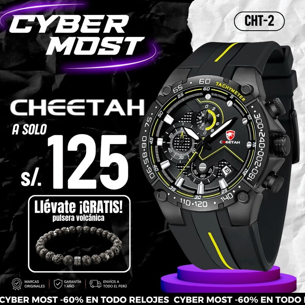 Reloj Cheetah CHT-2 Hombre Deportivo Negro