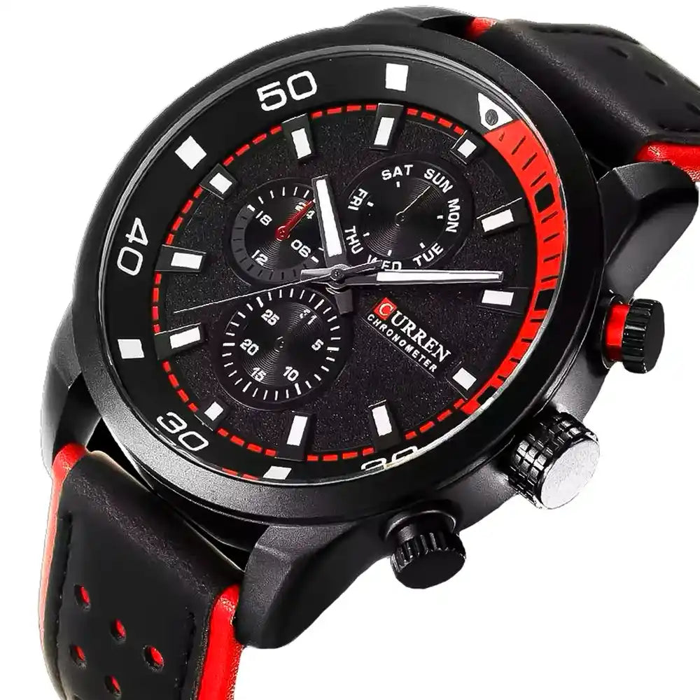Reloj Curren Hombre Cuero Negro | CUR-29