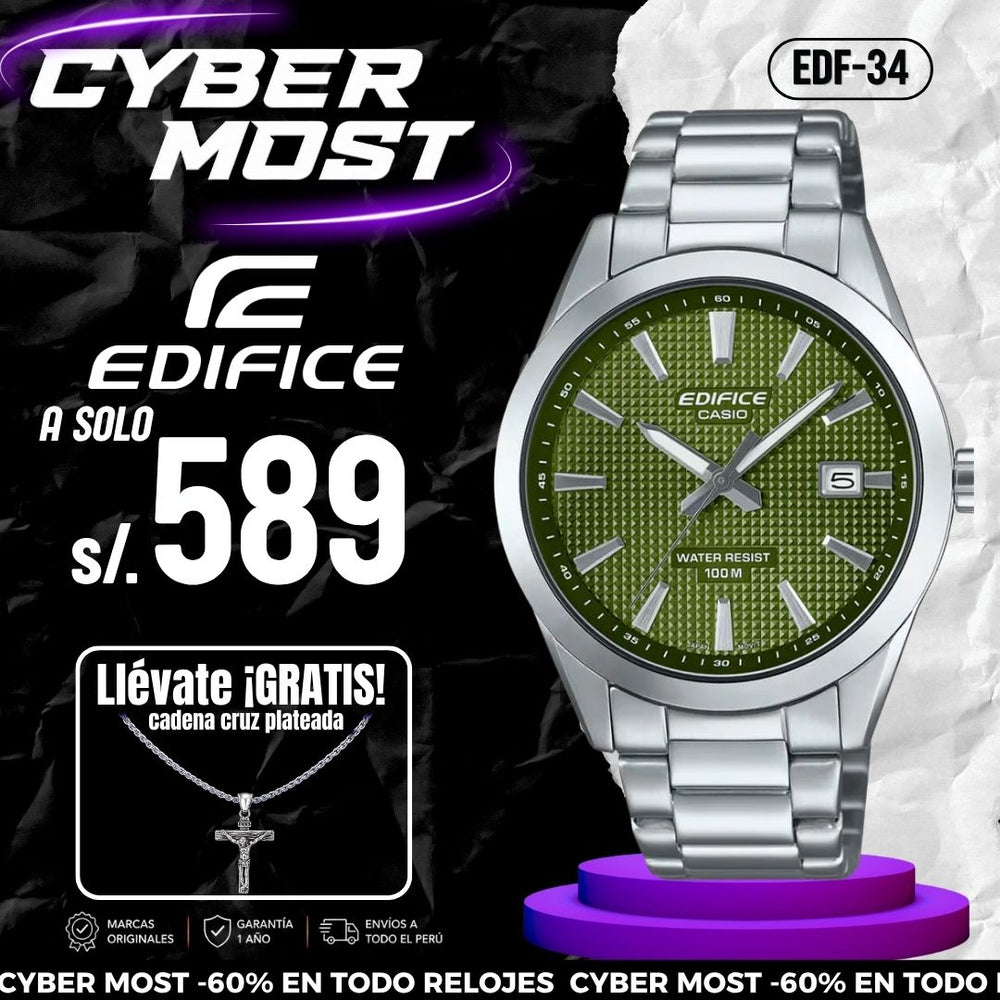 Reloj Edifice EFV-160D-3AVDF Hombre Acero Plateado