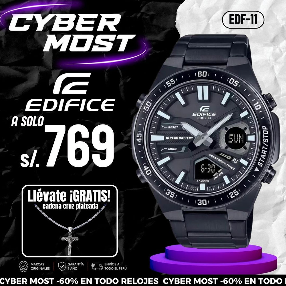 Reloj Edifice EFV-C110DC-1A Hombre Acero Negro
