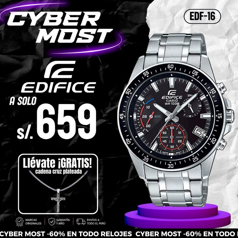 Reloj Edifice EFV-540D-1A Hombre Acero Negro