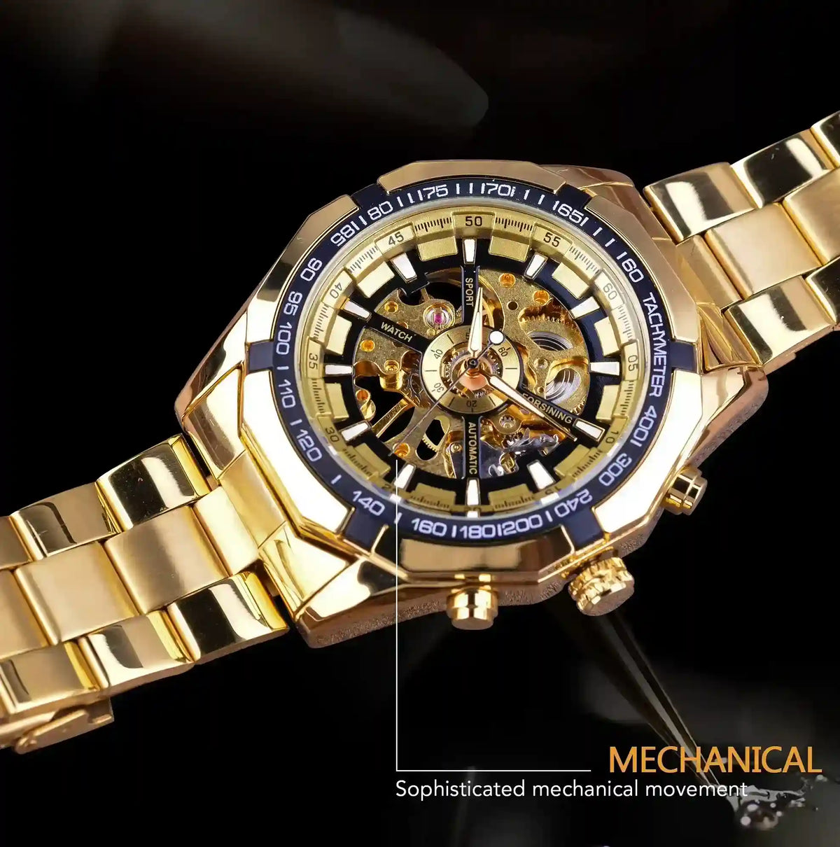 Reloj Forsining Hombre Automático Dorado | FOR-1