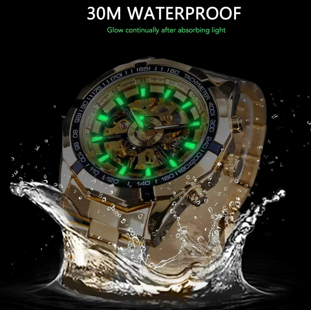 Reloj Forsining Hombre Automático Dorado | FOR-1
