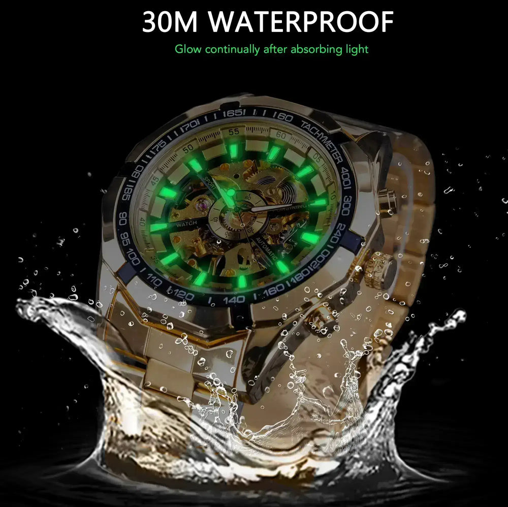 Reloj Forsining Hombre Automático Dorado | FOR-1