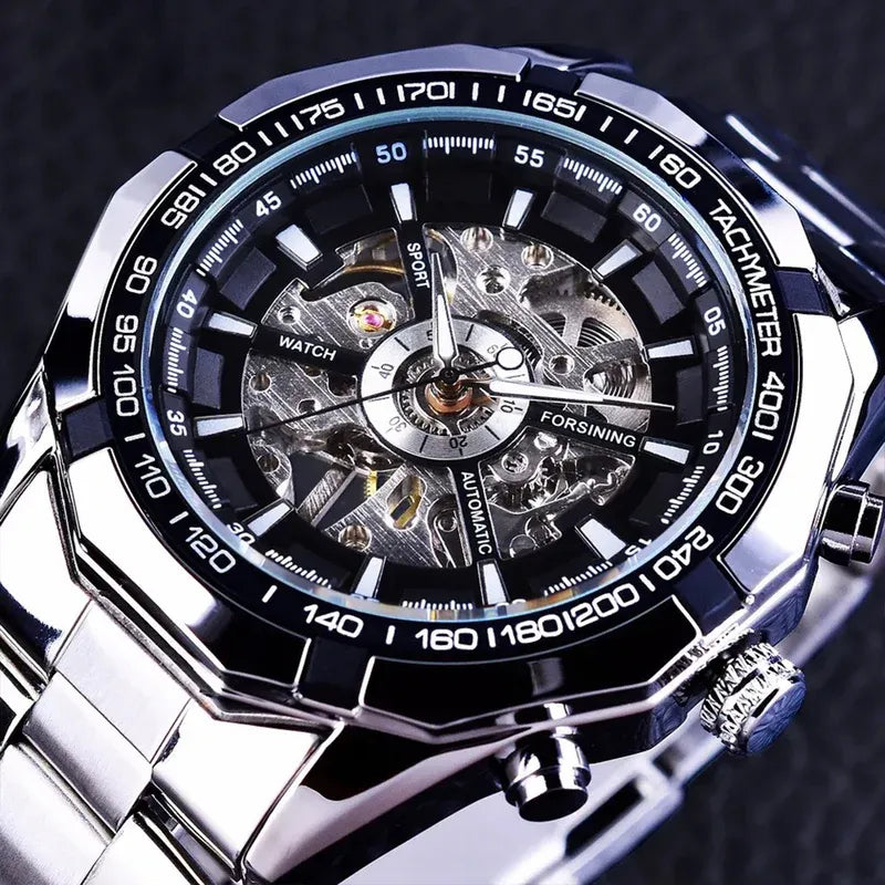 Reloj automático Forsining con brazalete plateado