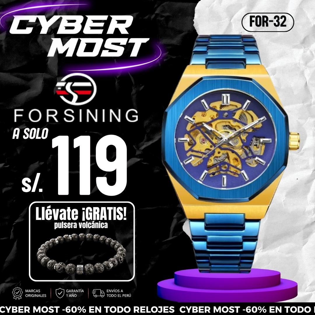Reloj Forsining FOR-32 automático azul para hombre