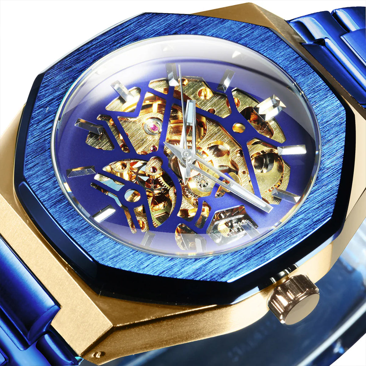 Reloj automático Forsining con esfera azul para hombre