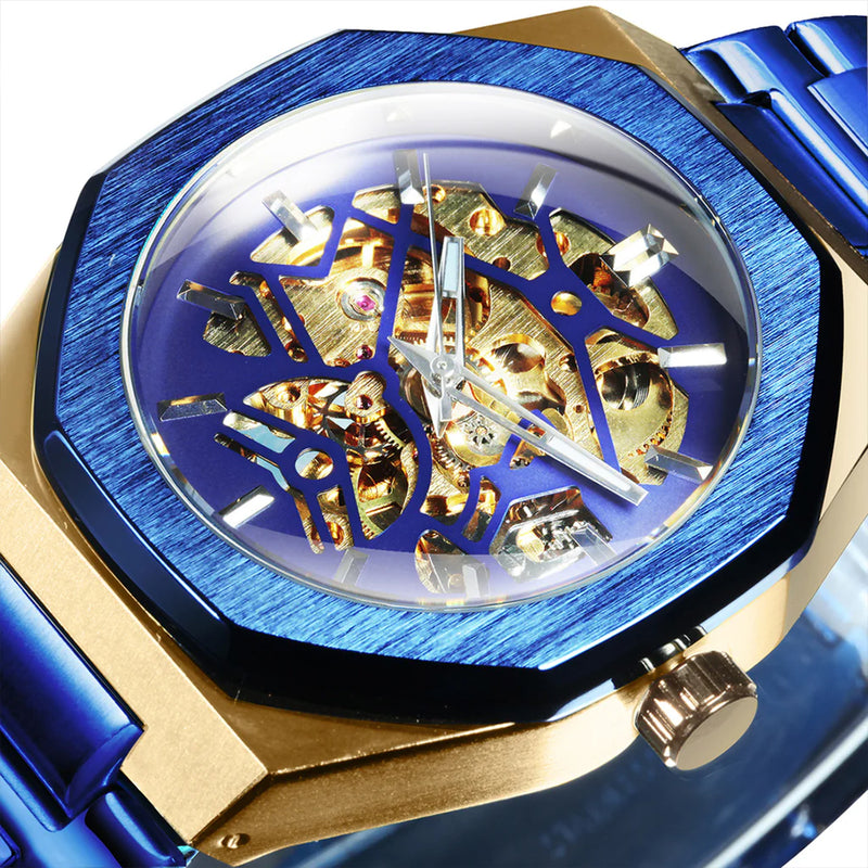Reloj automático Forsining con esfera azul para hombre