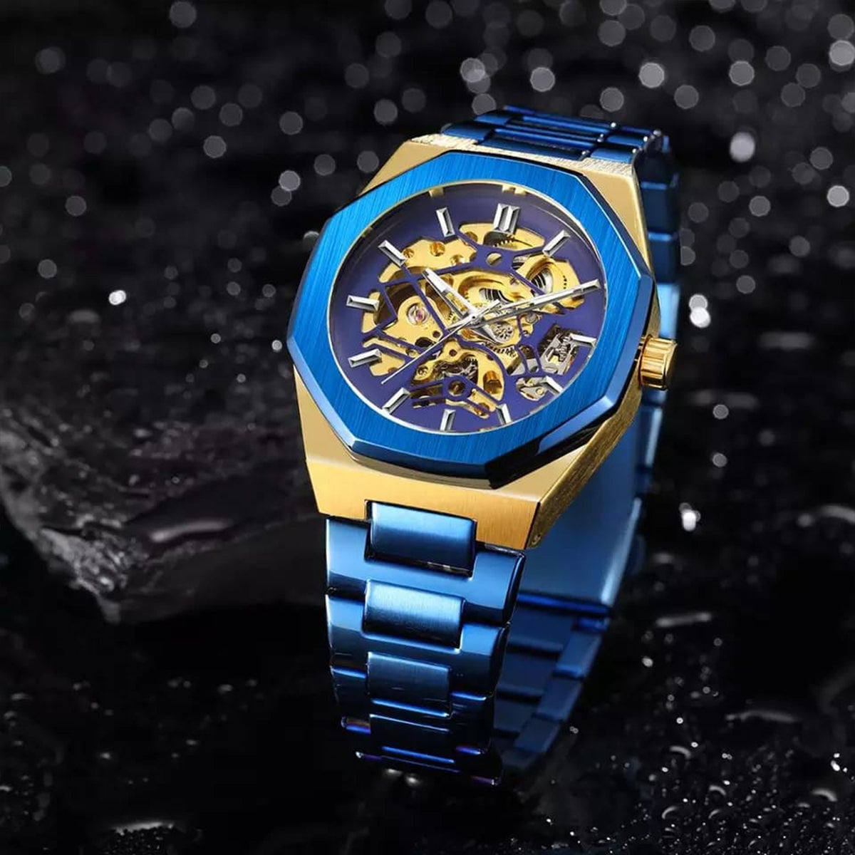 Reloj elegante Forsining automático de color azul