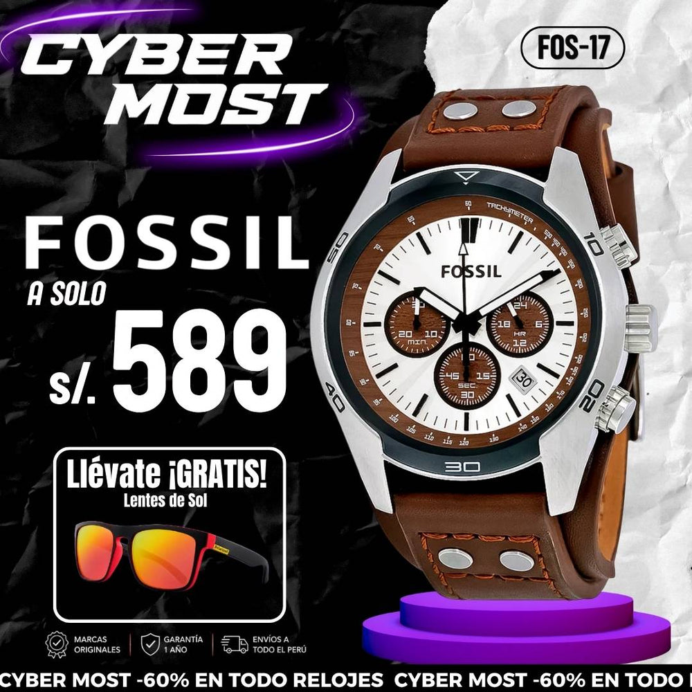 Reloj Fossil Coachman CH2565 Hombre Cuero Marrón | FOS-17